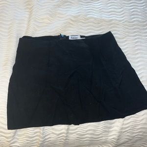 black mini skirt